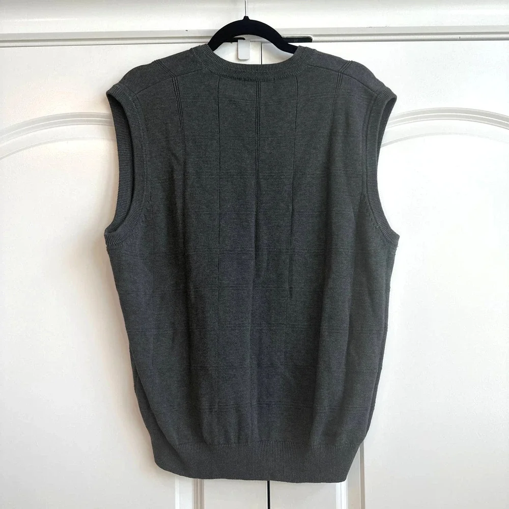 Cotton Trader 100% Cotton Sweater Vest in Smoke Tweed - Picture 5 of 5